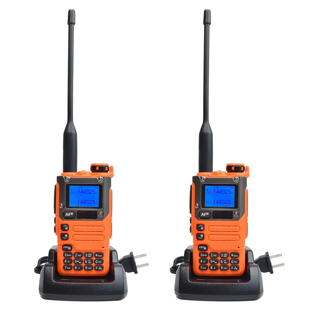 YNIBST UV-K5(8) UV-K6 Walkie Talkie, AM/FM Air Band Receiving,VHF/UHF Dual Band Rechargeable Two Way Radio Handheld Transceivers with NOAA Weather Alert,Type-C Port (Orange,2 Pack)