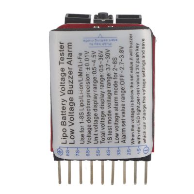 RC 1S-8S Lipo Battery LED Tester Low Voltage Alarm Buzzer Checker Set for RC Accessory
