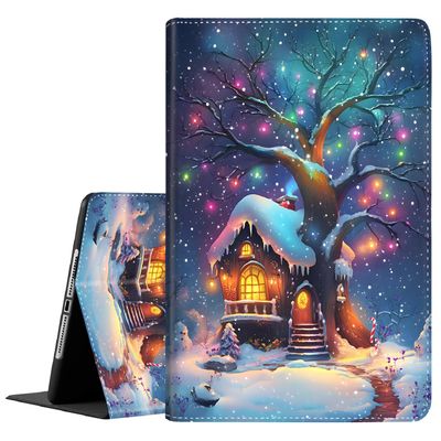 Case for Samsung Galaxy Tab S8 2022/Tab S7 2020 11 Inch (Model SM-X700/X706/T870/T875/T878), Multi-Angle Stand Smart Protective Cover, Shockproof Case Auto Sleep/Wake, Snow Tree House