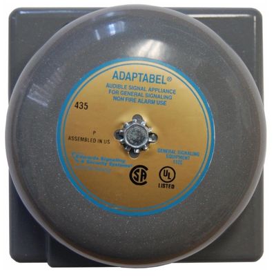 Alpha Communications 435-6G1 Bell, 6-Inch Gong, 24VDC, Vibrating, Completely Assembled with All Hardware Supplied, Die Cast Housing, Surface-Mount, Corrosion Resistant Heat Flowed Epoxy Finish
