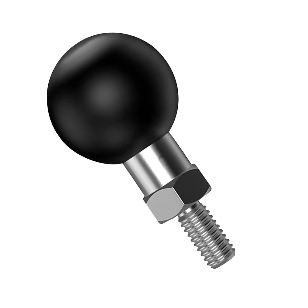 Suoleerang 1" Ball Mount Base Ball Adapter with 1 inch Ball, 1/4" Threaded Bolt with Ball Adapter 1/4-20 Stainless Steel Threads Compatible with RAM Mounts Parts B Size Double Socket Arms(Black-1)