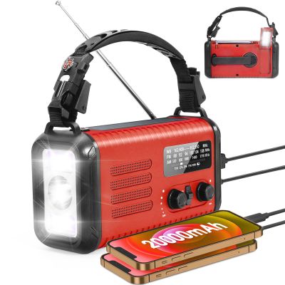 Hand Crank Emergency Radio 20000mAh AM FM NOAA Weather Radio