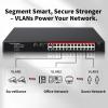 STEAMEMO 26-Port Gigabit Ethernet Switch | Smart Managed with 2 SFP Slots | QoS & VLAN Support | Rackmount/Desktop Metal Network Switch | Plug & Play Setup(Includes Power Adapter) view 3