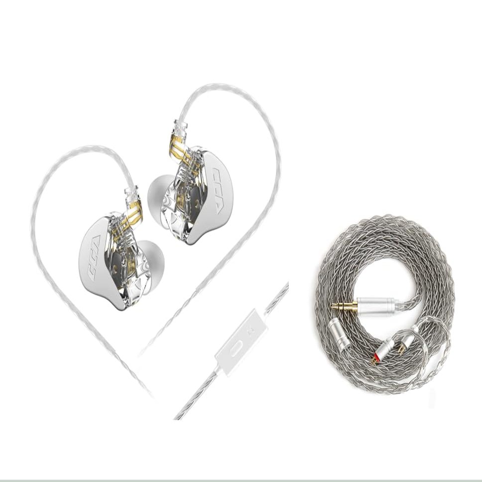 2M Long Recessed 2Pin IEM Cable in Ear Monitor Replacement Earphone Cable and CCA CRA in Ear Monitors Headphones with Microphone