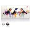 Desk Mat with 2 Magnetic Cable Clips, XXL Mouse Pad with Stitched Edges, Non-Slip Rubber Base Mouse Pad for Gaming Office Home, 35.43 x 15.74 inch (Hummingbird) view 1