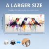 Desk Mat with 2 Magnetic Cable Clips, XXL Mouse Pad with Stitched Edges, Non-Slip Rubber Base Mouse Pad for Gaming Office Home, 35.43 x 15.74 inch (Hummingbird) view 3