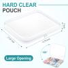 Sanwuta 10 Pcs Hard Zipper Case Clear Hard Pouch, L, Clear view 2