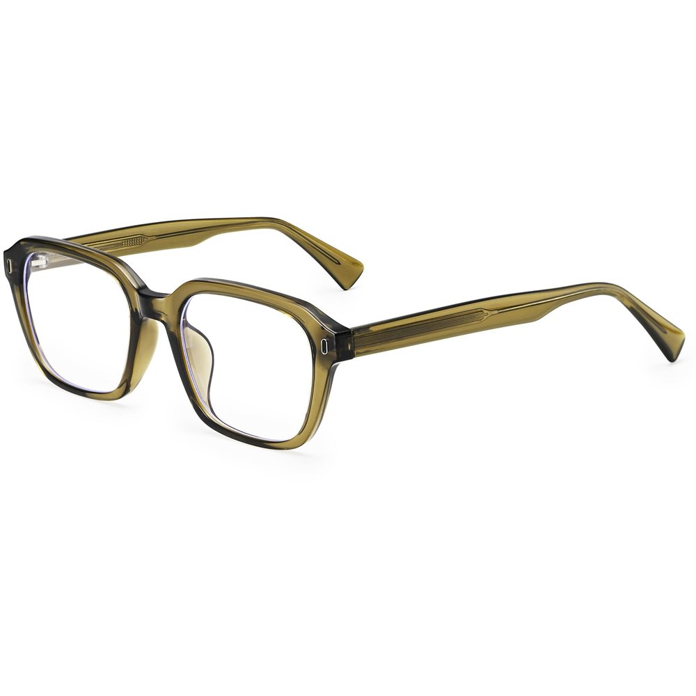Dollger Blue Light Glasses Men Rectangle Vintage Green Frame Anti BlueLight Blocking Glare Trendy Computer Gaming UV