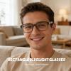 Dollger Blue Light Glasses Men Rectangle Vintage Green Frame Anti BlueLight Blocking Glare Trendy Computer Gaming UV view 2