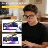 Dollger Blue Light Glasses Men Rectangle Vintage Green Frame Anti BlueLight Blocking Glare Trendy Computer Gaming UV view 3