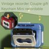 Mini Tape Recorder Keychain,Retro Tape Recorder Key Chain,Record Love Words,Music or Other Sounds,Tape Recorder Keychain Gift view 3