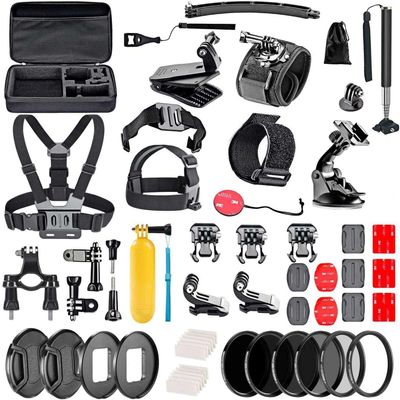 Navitech 60-in-1 Action Camera Accessories Combo Kit with EVA Case - Compatible with Yolansin Nimbler 3 Action Camera