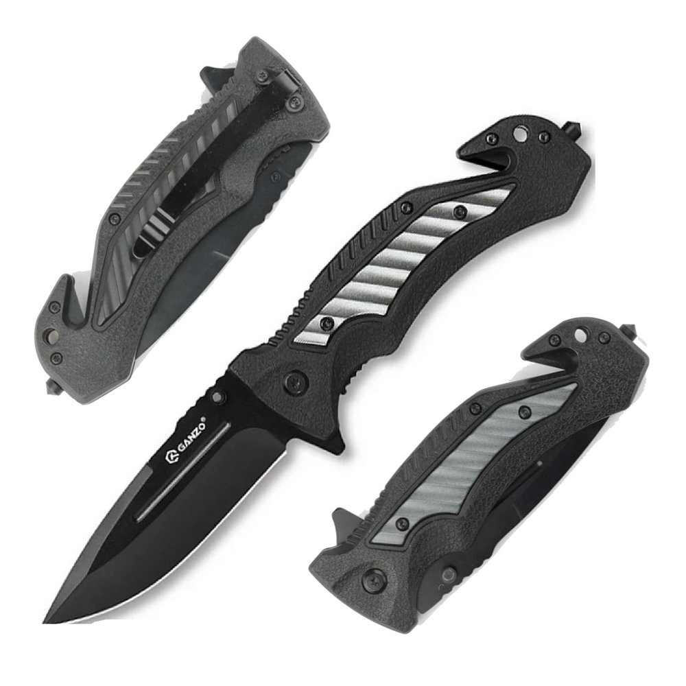 Firebird Ganzo G628-GY EDC Folding Pocket Knife Razor Sharp 8Cr14 Blade PP Handle with Clip Outdoor Hunting Fishing Hiking Folder Best Gift for Men (Grey)