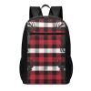 Dwrepo Large Laptop Backpack for Women Buffalo Plaid Deer Computer Bag for Men Gym Backpack 17 Inch Fashion Travel Daypack view 1
