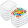 Sanwuta 10 Pcs Hard Zipper Case Clear Hard Pouch, M, Clear view 1