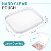 Sanwuta 10 Pcs Hard Zipper Case Clear Hard Pouch, M, Clear view 2