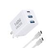140W Mac Book Charger, USB C Fast Charger Foldable 3-Port Multi-Device Fast Power Adapter, USB C Charger for MacBook pro/Air, Dell, Samsung Galaxy, iPad Pro, and More (White) view 1