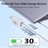 140W Mac Book Charger, USB C Fast Charger Foldable 3-Port Multi-Device Fast Power Adapter, USB C Charger for MacBook pro/Air, Dell, Samsung Galaxy, iPad Pro, and More (White) view 2