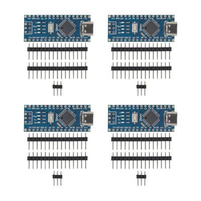 4pcs Nano V3.0 ATmega 328P Development Board CH340 Serial Driver Type-C Interface Compatible with Arduino