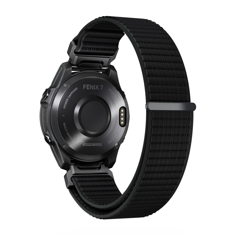 20MM 22MM 26MM Watch Band for Garmin Fenix 8 AMOLED/Solar 47mm 51mm, Nylon Sports Strap for Fenix 8 43mm Fenix 8 Solar 51mm Watch Strap (Solid Black, Quick Fit 26MM)