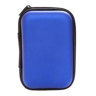 Hard Drive Case Portable Travel Waterproof Hard Disk Shell USB Protective Storage Shockproof Carry Case Small Bag for Passport Essential Memory Card Blue