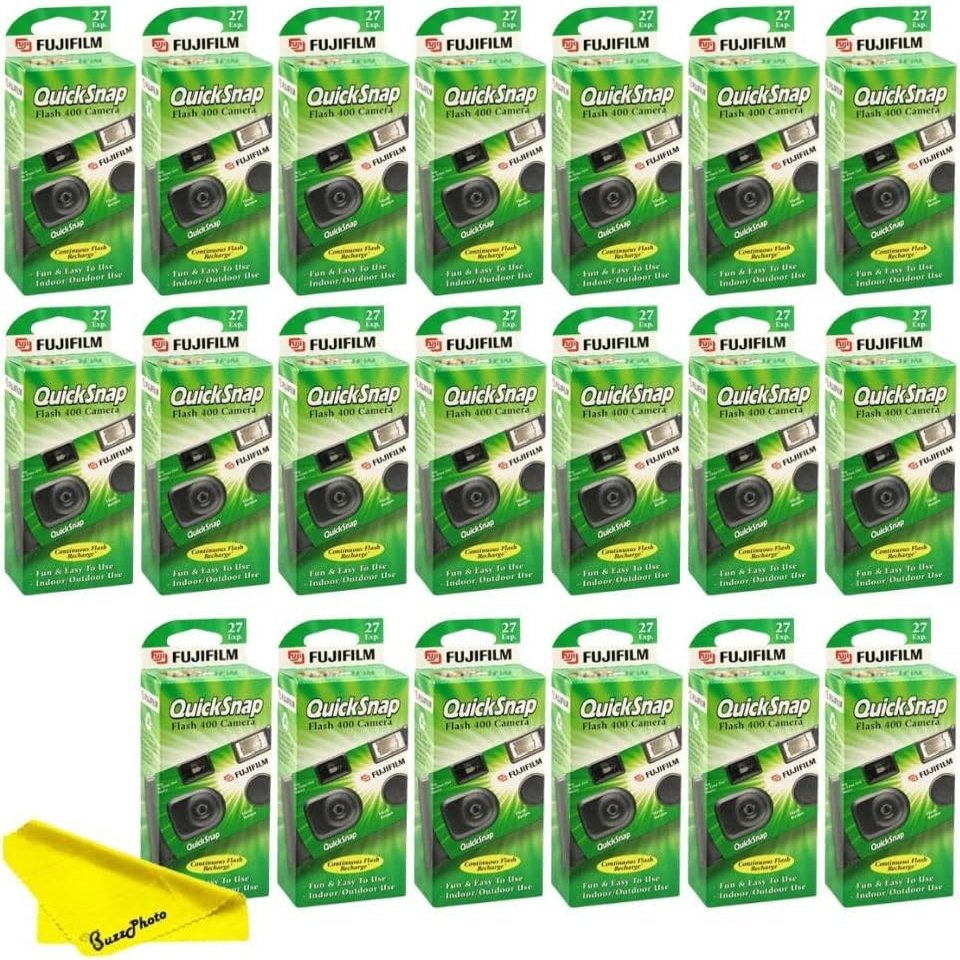 Fujifilm QuickSnap Flash 400 One Time Use 35mm Camera with Flash, 27 Exposures (20 Pack)