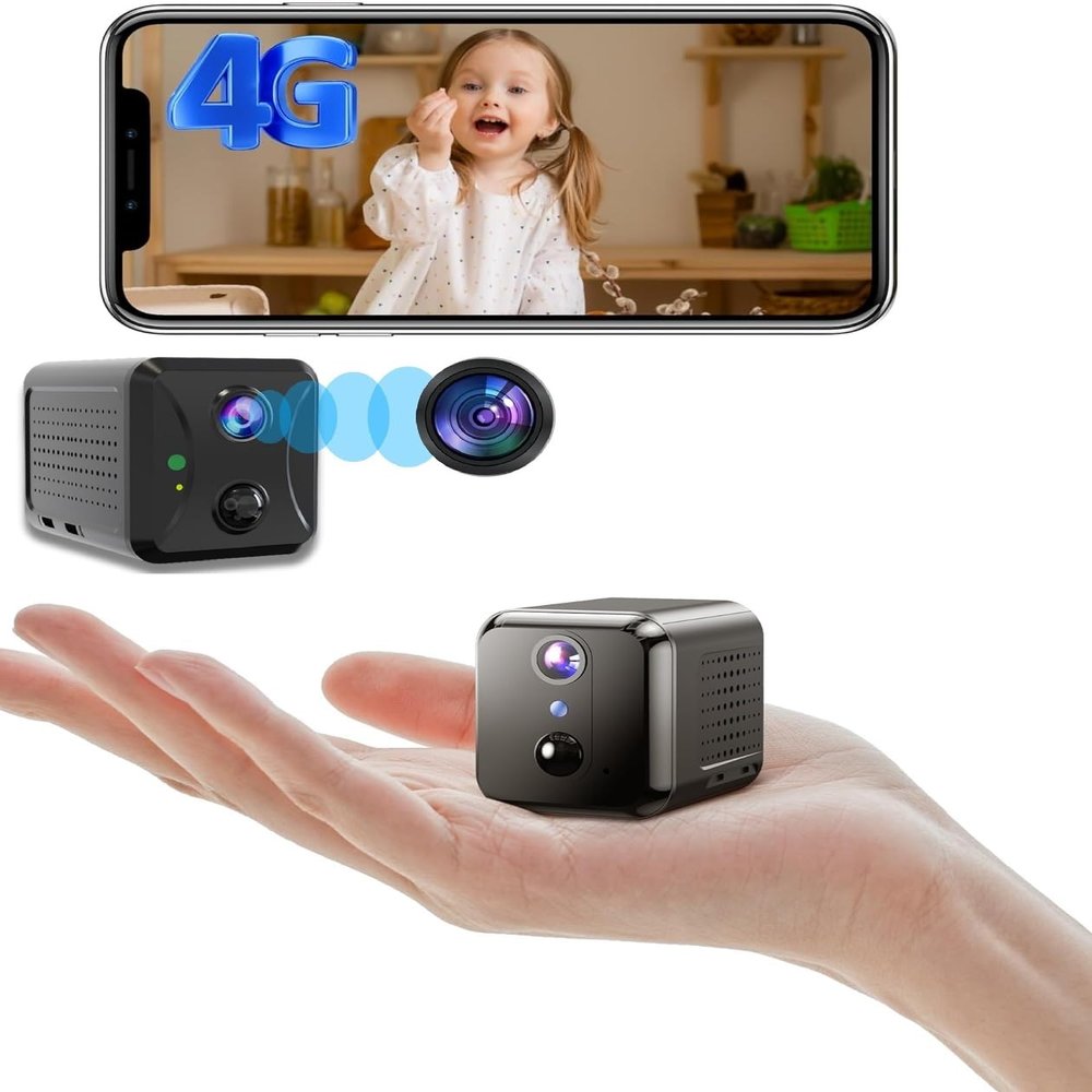 4G LTE Cellular Security Camera, 2K Portable Indoor Camera, not Support WiFi, 4G Battery Camera, Smart AI Detection, Night Vision, 25-Day Standby Battery Life