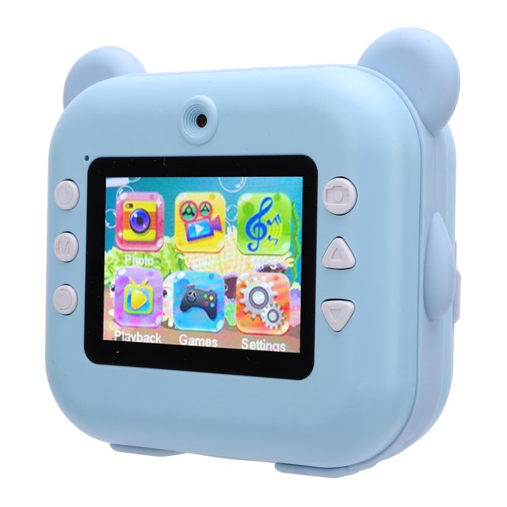 Instant Print Digital Camera, Kids Toy Camera with 1080P Videos, Music, Games, 2 Inch Screen, Christmas Birthday Present for Girls, Boys 3-12 Years (Blue)