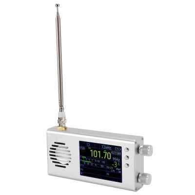 TEF6686 Portable Radio SW, CB, VHF, UHF, WX, AIR, LW, MW, SSB AM Receiver, for Dev Beta, 3.2 Inch LCD Screen, Pocket Retro Mini Radio Rechargeable (Silver)