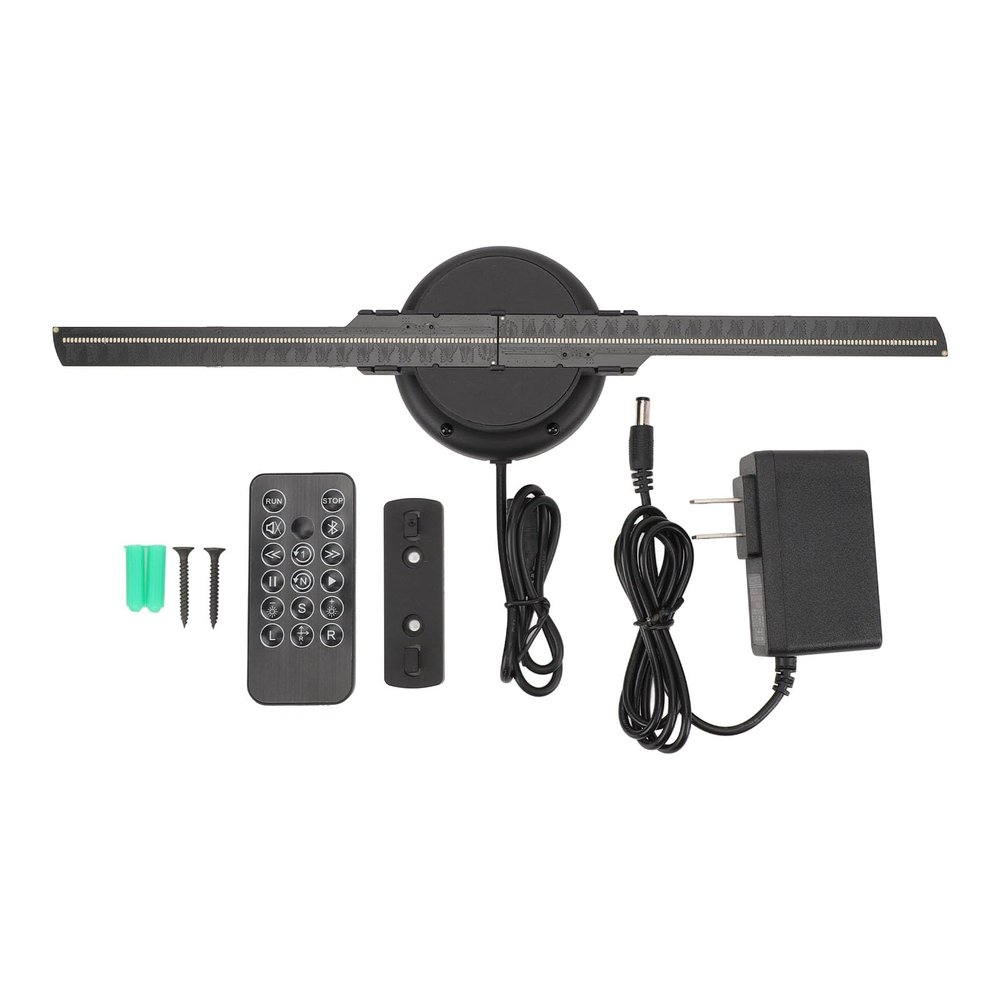 3D Holographic Fan Display, 1024x224 Resolution with 224LED, Support Multiple Media Formats, Naked Eye Holographic Video Projector for Halloween, Bar, Casino, Party, Events. (US