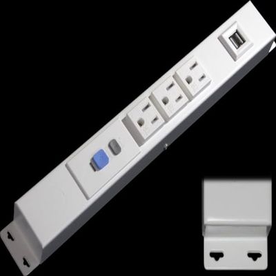 12 Hardwired Power Strip (NO Power Cord), 3 Vertical Tamper Resistant Outlets, with Ears (with mounting tabs on Both Ends), 15A (NOT a 20 Amp Unit), with ALCI and USB, White