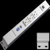 12 Hardwired Power Strip (NO Power Cord), 3 Vertical Tamper Resistant Outlets, with Ears (with mounting tabs on Both Ends), 15A (NOT a 20 Amp Unit), with ALCI and USB, White view 1