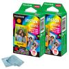 Fujifilm Instax Mini Instant Rainbow Film, 20 Sheets + BluebirdSales Microfiber Cleaning Cloth view 1