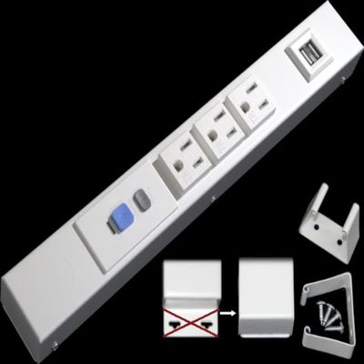 12 Hardwired Power Strip (NO Power Cord), 3 Vertical Tamper Resistant Outlets, NO Ears (Without mounting tabs on Both Ends), 15A (NOT a 20 Amp Unit), with ALCI and USB, White