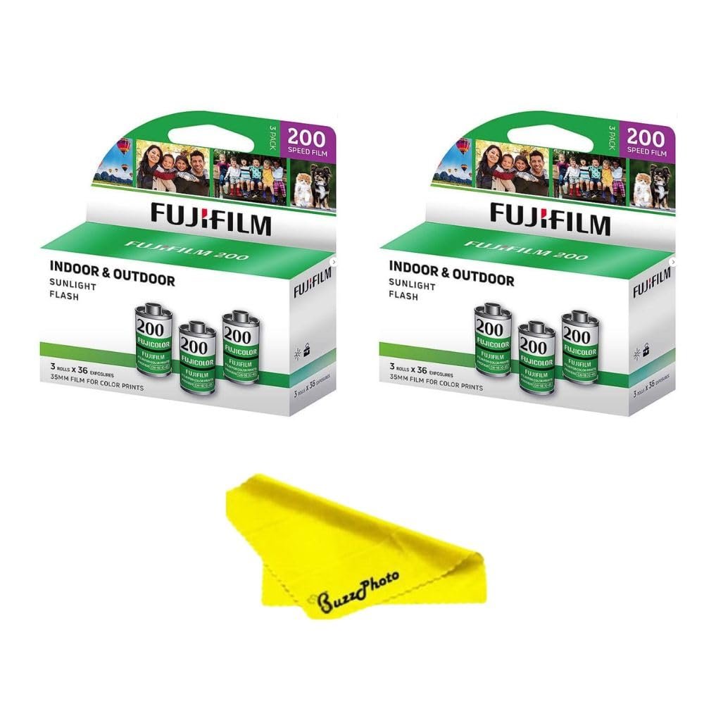 Fujifilm Fujicolor 200 Color Negative Film - Vivid Color Prints in Daylight & Flash (35mm Roll Film, 36 Exposures) BuzzPhoto Bundle