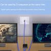 Gigabit Internet Splitter, RJ45 1 in 2 Out 1000Mbps USB C Power, Safe Stable Signal LAN Splitter, with USB Cable for Switch TV PC view 3