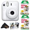 Fujifilm Instax Mini 12 Camera (Clay White) with Fujifilm Instant Mini Film (40 Sheets) Bundle with + Sunshine Photo Microfiber Cleaning Cloth view 1