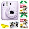 Fujifilm Instax Mini 12 Instant Camera Bundled with Instax Mini Instant Films (2 Twin Packs) and BuzzPhoto Microfiber Cleaning Cloth (Lilac Purple) view 1