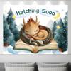 10X8ft Dragon Baby Shower Photo Backdrop Photography Background, Hatching Soon Magic Dragons Theme Backdrops Photo Booth Prop Decorations Wall Decor Banner Tablecloth view 2