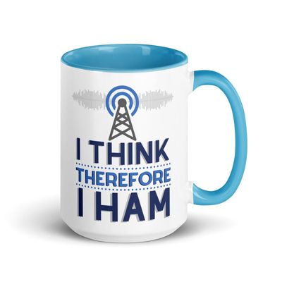I Think Therefore I HAM Radio Coffee Mug | Gift for Ham Radio Operator Ham Radio Gifts | Amateur Radio Gifts | Amateur Radio Mug