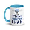 I Think Therefore I HAM Radio Coffee Mug | Gift for Ham Radio Operator Ham Radio Gifts | Amateur Radio Gifts | Amateur Radio Mug view 3