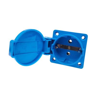 QXCIVR Water.Proof Outlet Industrial Water.Proof Outlet E+U Outlet Copper Contact Body(250V Blue EU01)