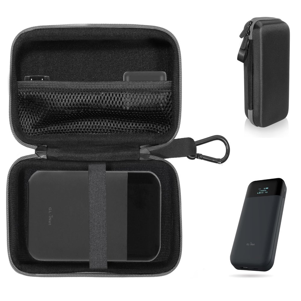 CaseSack Case for GL.iNet GL-E750V2 (MUDI) 4G LTE OpenWrt VPN Router, Travel Organizer for Cable, USB-C Port replicator and Power Adapter