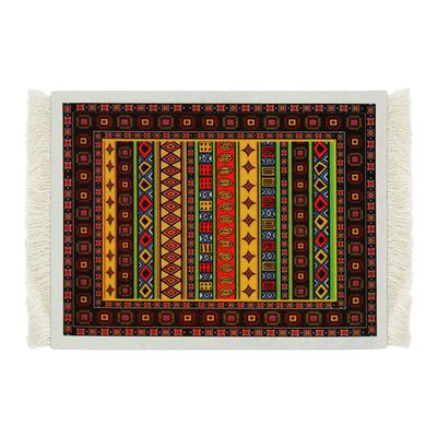 shenruifa Carpet Pad, Rug Pad Oriental Persian Carpet Mat Washable Computer Mousepad for Home Office Table Decor (White,Yellow)