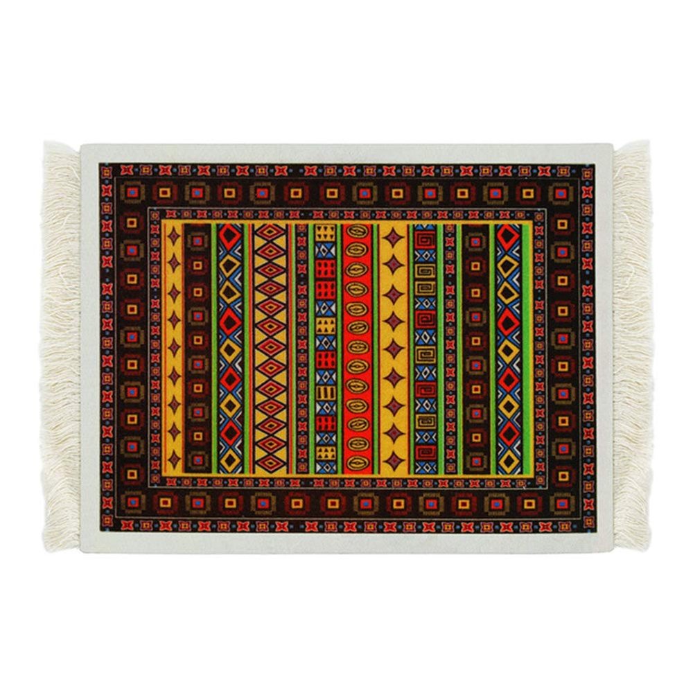 shenruifa Carpet Pad, Rug Pad Oriental Persian Carpet Mat Washable Computer Mousepad for Home Office Table Decor (White,Yellow)