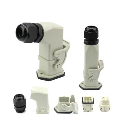 BHUPWZE HDC-HA Heavy Duty Connector 4/5/6/8 Pins Industrial Waterproof Aviation Socket Plug Plastic Housing 250V 10A/16A(4 pins)