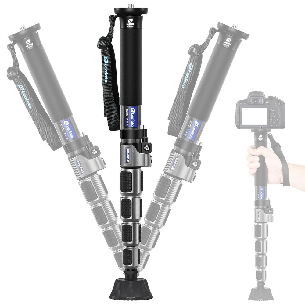 LEOFOTO Carbon Fiber Camera Monopod, Lightweight Travel Monopod with Quick Lock System for DSLR, DV, Video Camcorder, Phone Holder, Weight 0.6kg/1.32lb, Maximum Load 30kg/66lb