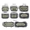 BHUPWZE Rectangle Heavy Duty Connector HDC-HE-04/6/16/20/24/32/48 Core Pins Aviation Industry Plug Socket Waterproof Connector 500V 16A(4 core top line) view 4