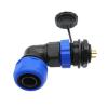 QXCIVR SP20 Corrugated Pipe IP68 Water.Proof Connector 2/3/4/5/6/7/9/10/12/14Pin Angle connectors 90 Degree Elbow Flange Outlet(9 pin) view 1