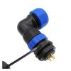 QXCIVR SP20 Corrugated Pipe IP68 Water.Proof Connector 2/3/4/5/6/7/9/10/12/14Pin Angle connectors 90 Degree Elbow Flange Outlet(9 pin) view 2